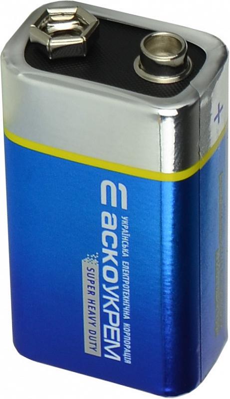 Батарейка сольова АСКО-УКРЕМ 6F22/SP1 Крона Корунд (29924468)