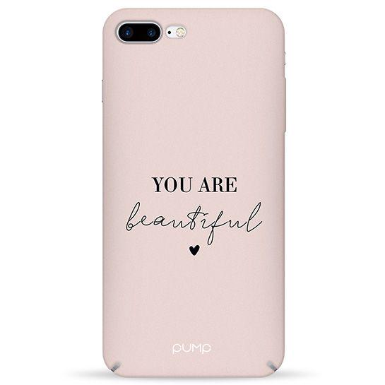 Чехол Pump Tender Touch Case for iPhone 8 Plus/7 Plus You Are Beautiful С рисунком Бежевый