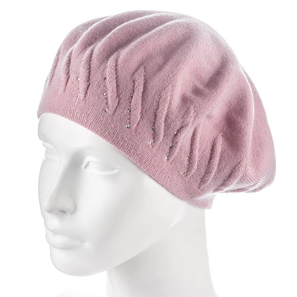 Берет женский Zolly ZH198 двойной тонкой вязки Розовый