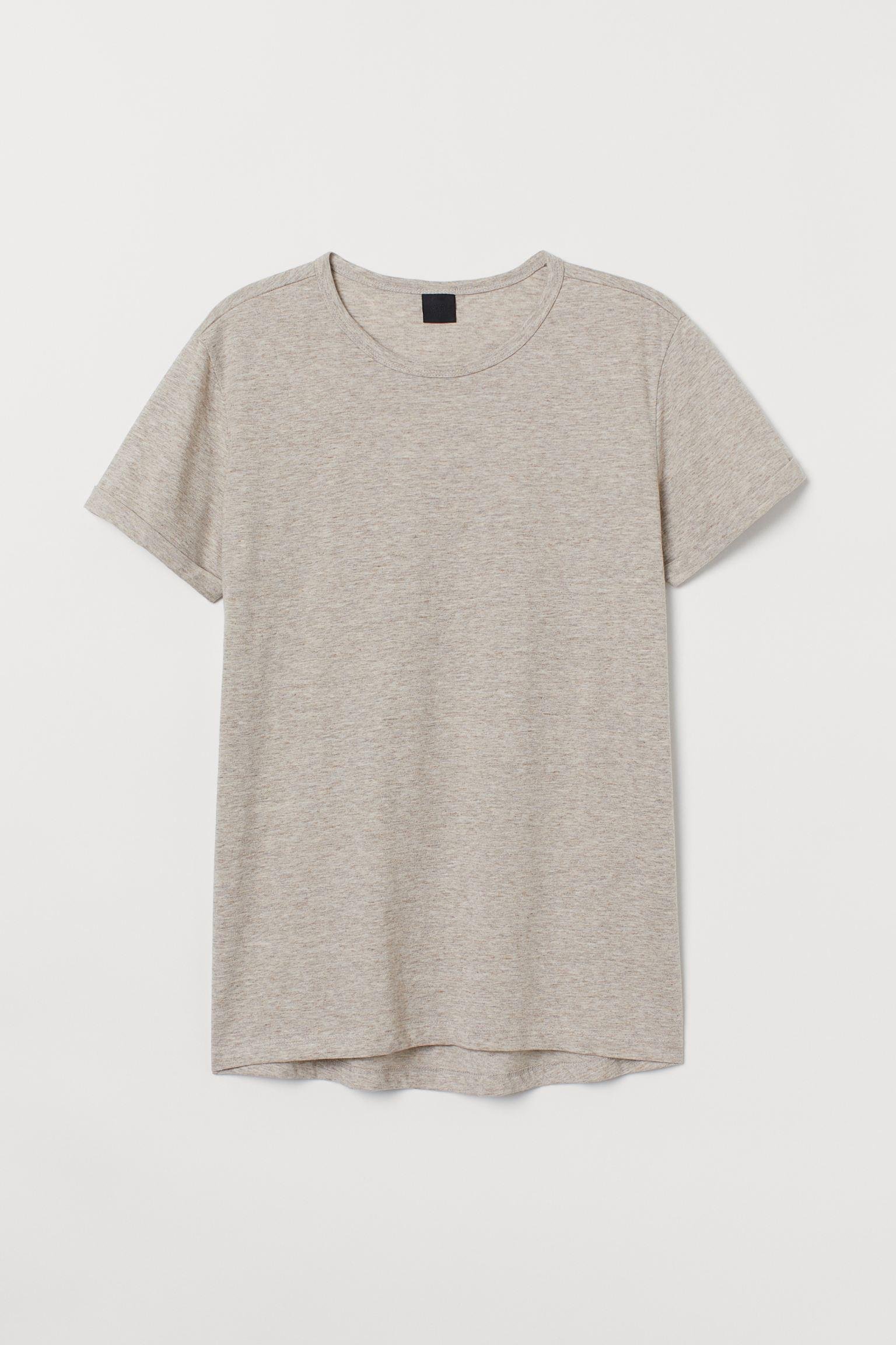 Футболка H&M Меланж S Світло-бежевий (S2509591466)