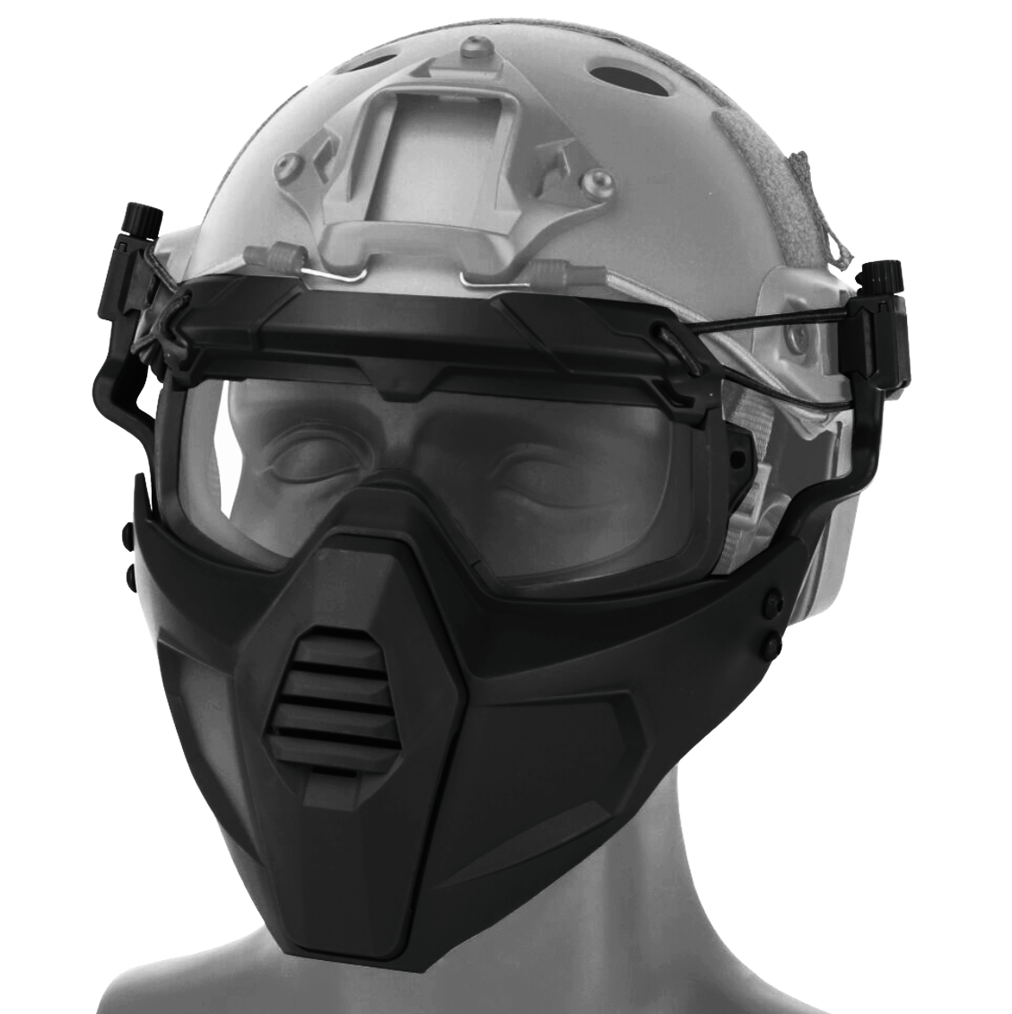 Маска-очки Ghost Iron Man с креплением к шлему Airsoft Черный (MK001018)