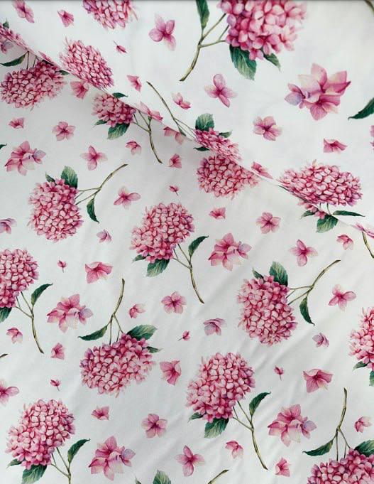 Тканина з тефлоновим просоченням з 3D принтом Гортензія 1 м Рожевий (851)
