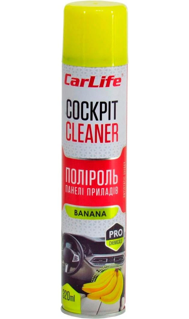 Полироль для пластика CarLife Cockpit Cleaner Banana 320 мл (CF323)