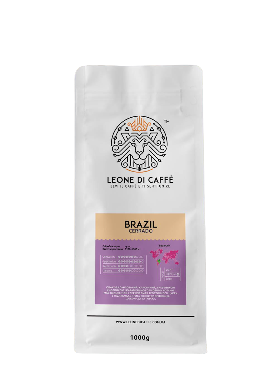 Кофе в зернах Leone di caffe Бразилия Черрадо 100% арабика 1 кг (10869099)