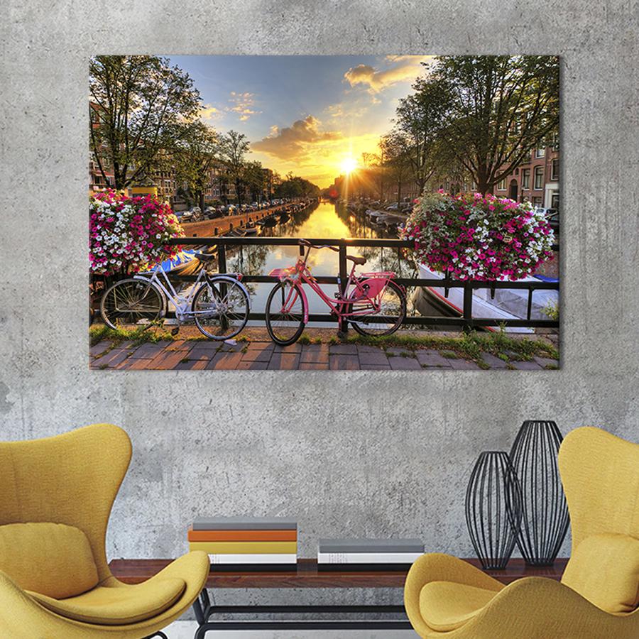 Настінний декор картина на холсті для інтер’єру Амстердам 80x54 см (342-1)