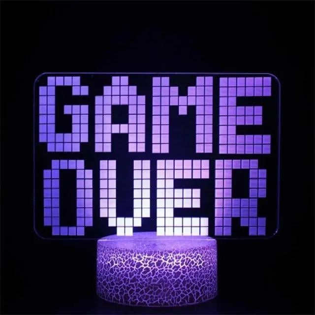 3D светодиодный ночник для игровой комнаты Game Over 7 colors