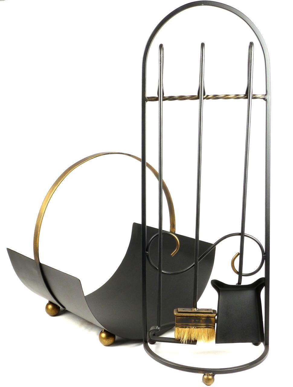 Каминный набор Факел 3 инструмента с дровницей Факел (896)