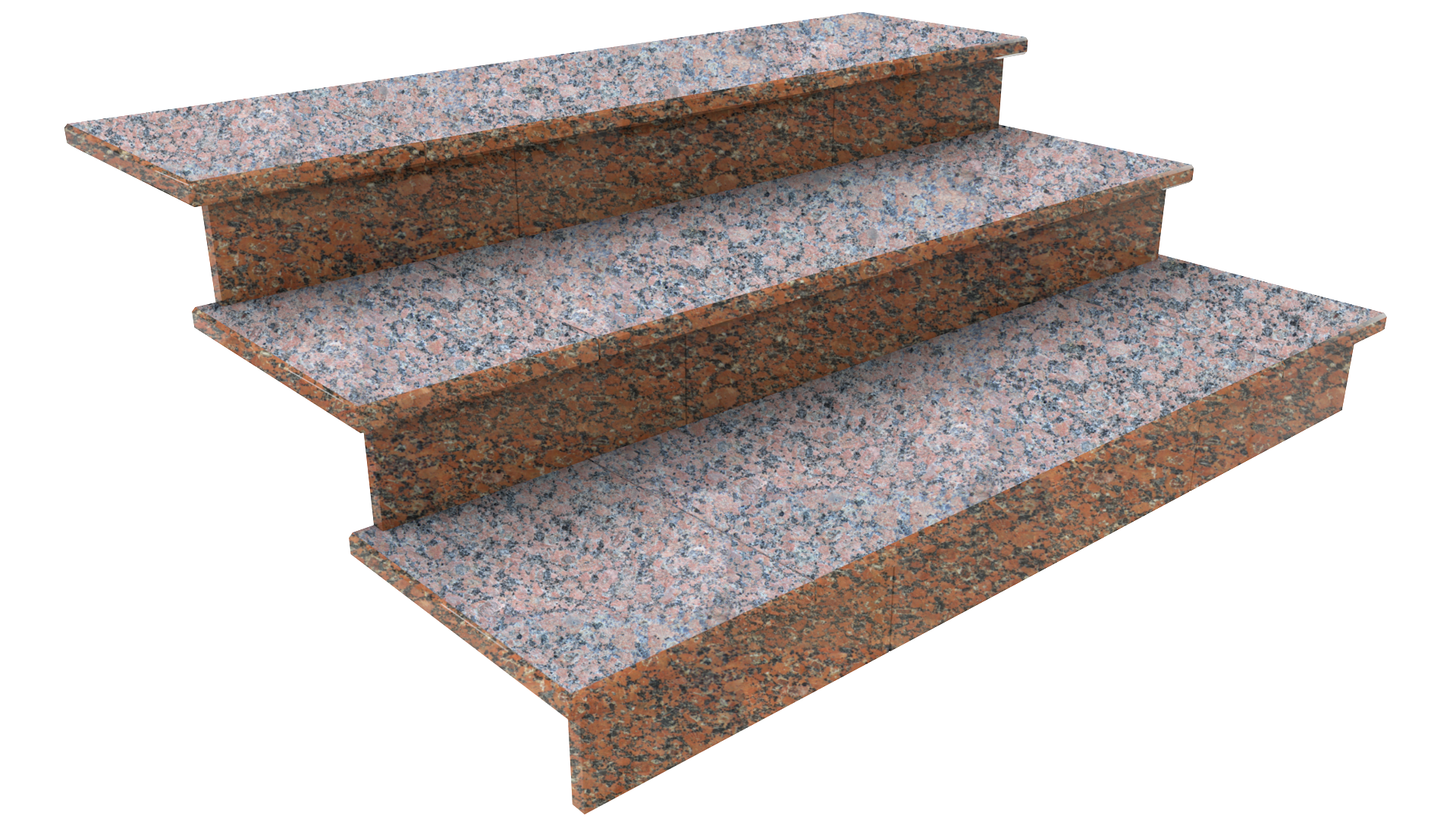 Комплект ROSSO TOLEDO ступенька 150х40х3 см/подступенька 146х120х2 см гранит Светло-коричневый с черным (26358517)