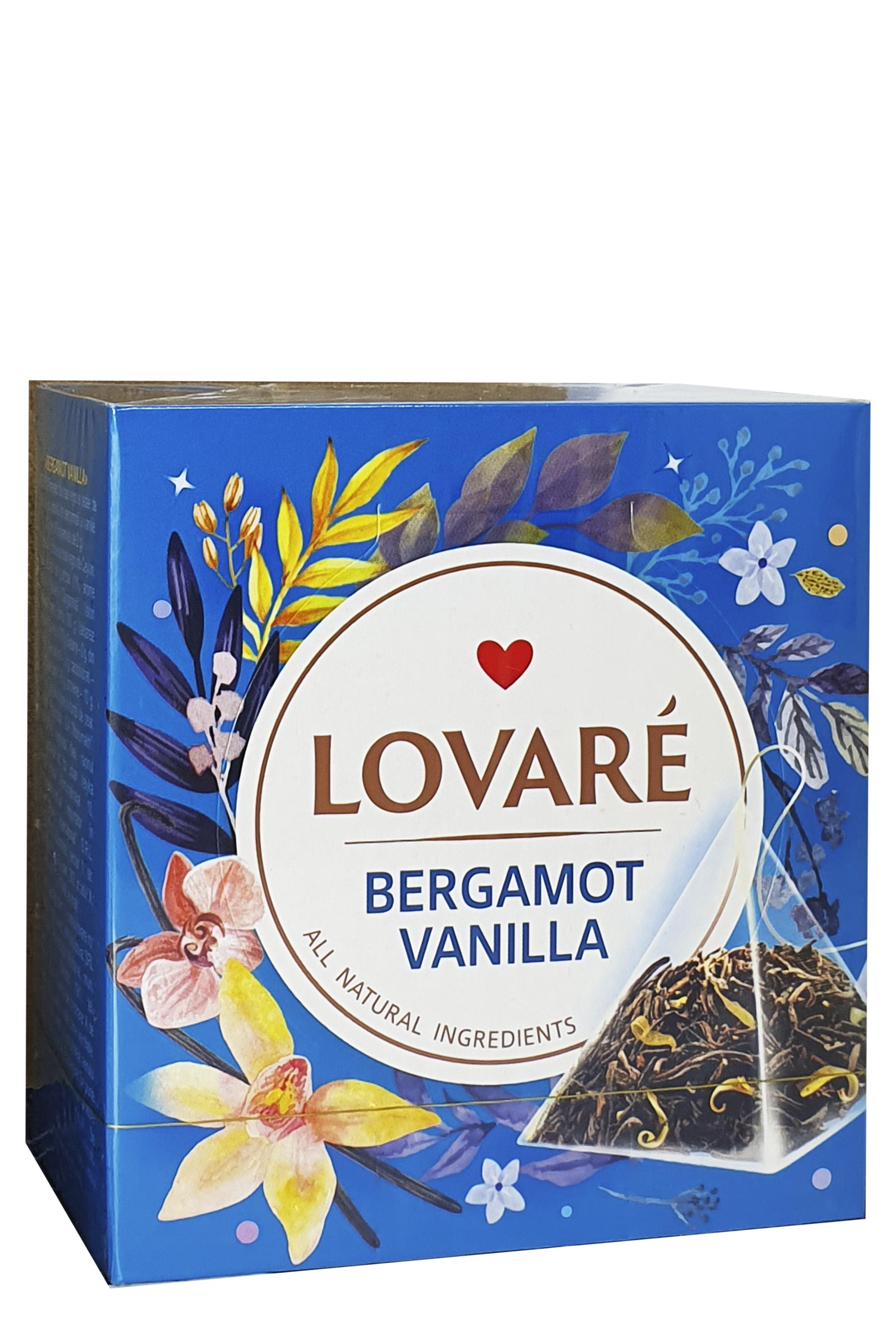Чай черный Lovare Bergamot Vanilla с ароматом ванили и бергамота в пирамидках 15 пакетиков 2 г (55434) - фото 2