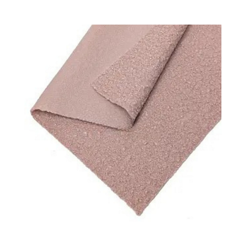 Ткань Барашек Teddy для обивки мягкой мебели ширина рулона 1,4 м Пудра (88243m) - фото 1