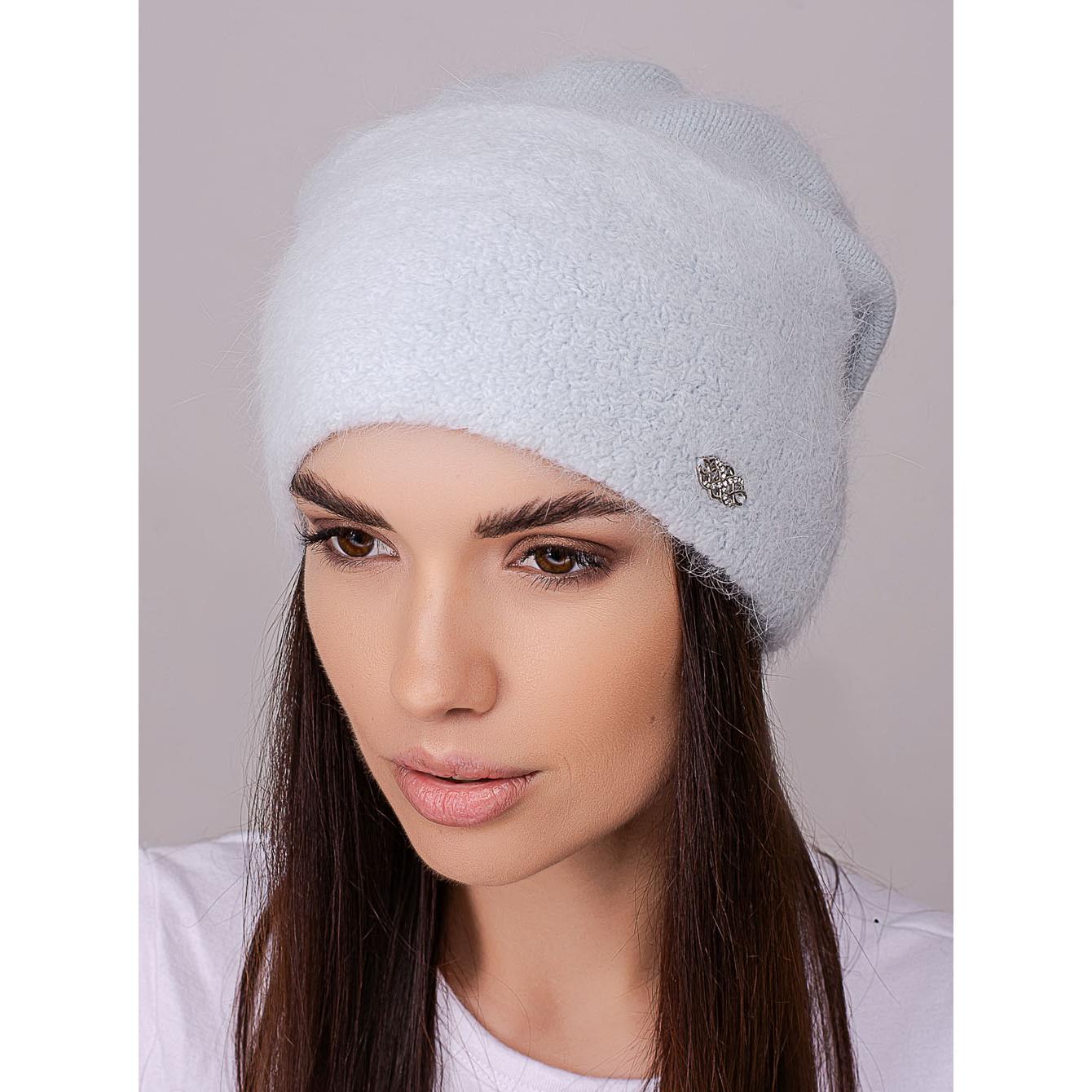 Шапка женская Leks АФИНА ангоровая двойная с отворотом сзади сцепленная one size Небесный (251386) - фото 1 Шапка женская Leks АФИНА ангоровая двойная с отворотом сзади сцепленная one size Небесный (251386) - фото 1