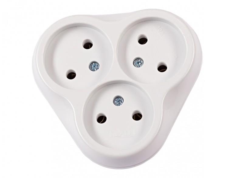 Розетка Luxel тройная без заземления (1020)