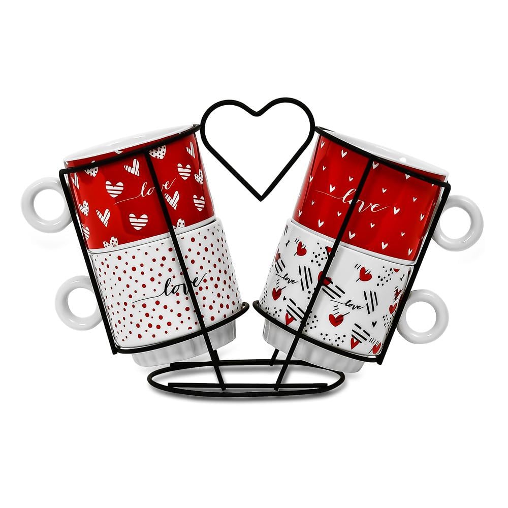 Чашки на подставке Love 5 пр. 250 мл (R93942)