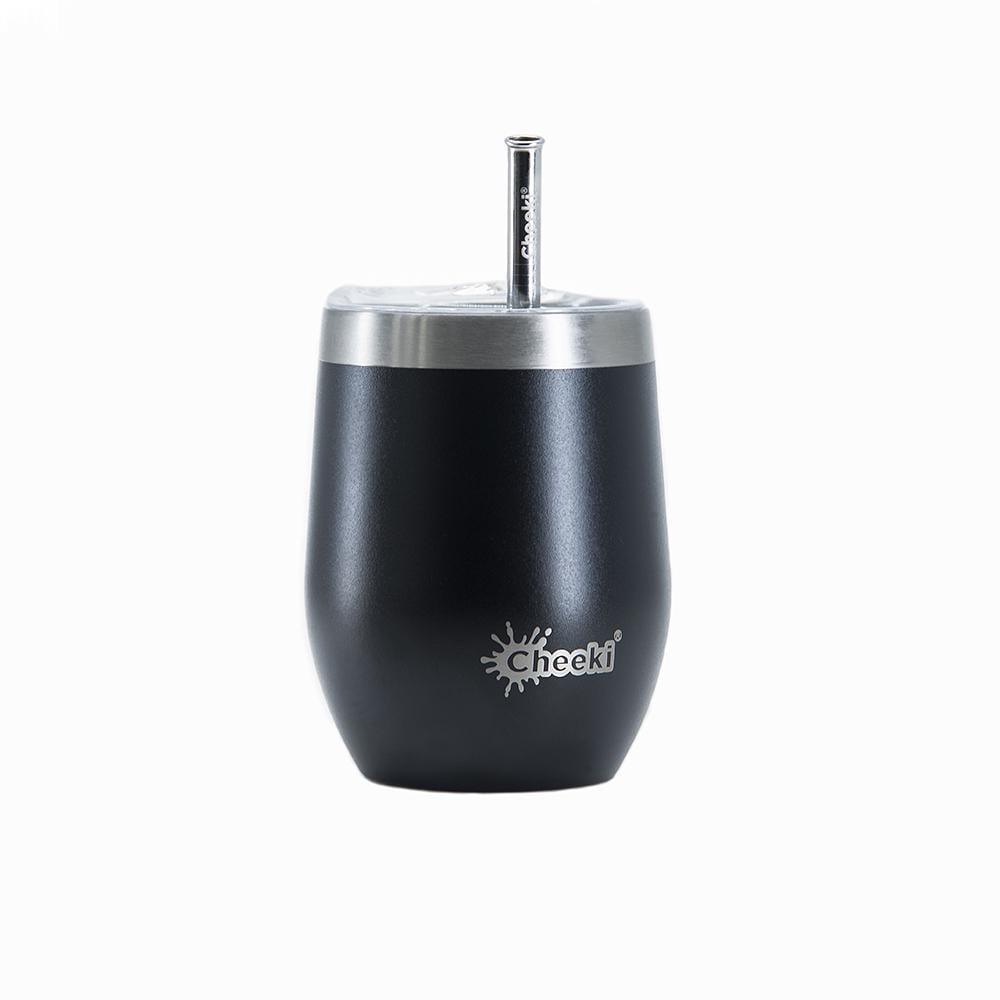 Термобокал для напитков Cheeki Insulated Wine Tumbler Rich со стальной трубочкой 320 мл Black (WTB320RB2)