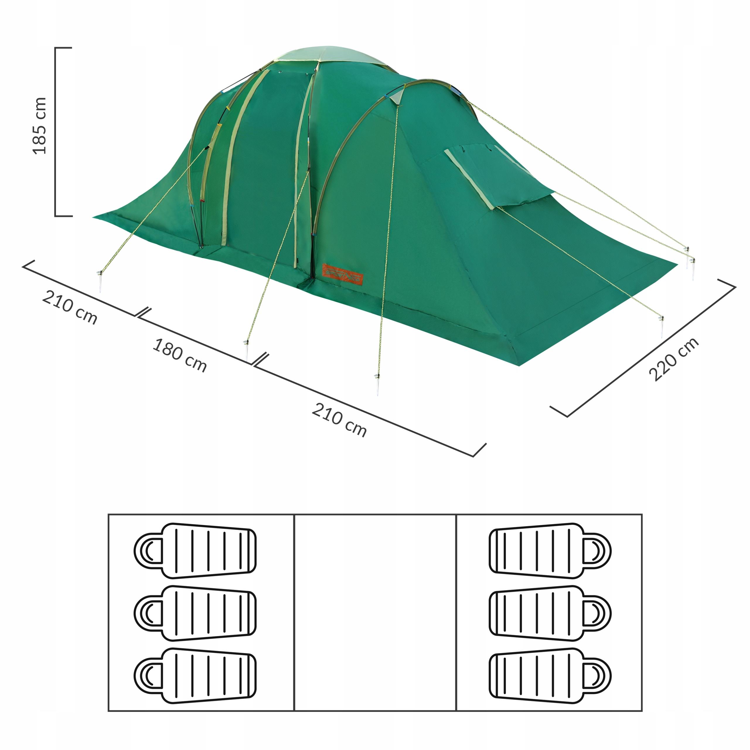 Намет туристичний SportVida 6-місний 600x220 см (SV-WS0023) - фото 9
