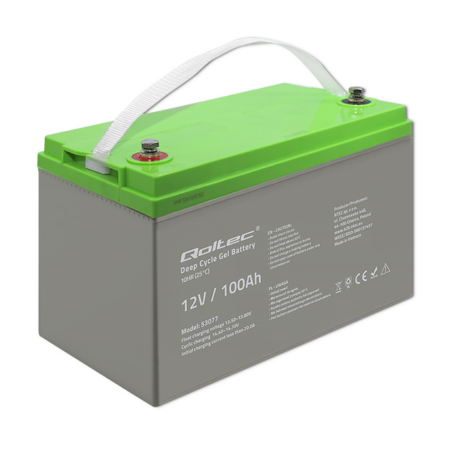 Акумулятор гелевий QOLTEC Deep Cycle Gel Battery 12V 100 Ah (92713) - фото 4