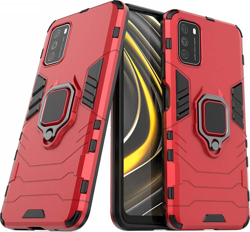 Протиударний чохол Transformers для Xiaomi Poco M3 (підставка кільце) Red (21813-2D)