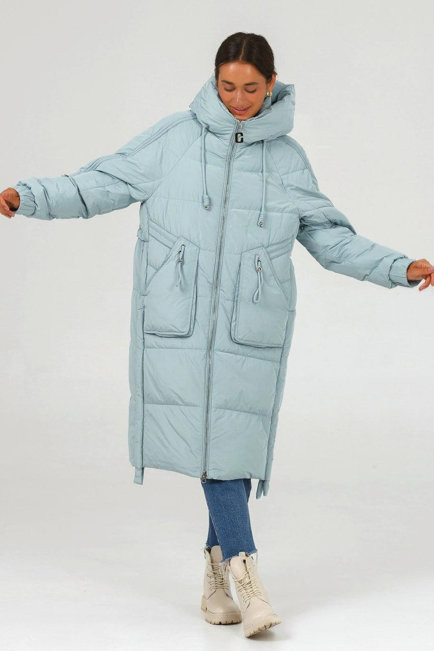 Пальто-пуховик Mishele р. 60 Тиффани (24242f\60) - фото 3 Пальто-пуховик Mishele р. 60 Тиффани (24242f\60) - фото 3