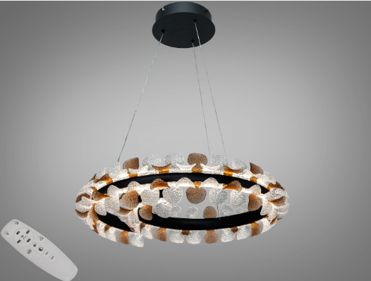 LED-люстра подвесная Diasha с пультом 86 Вт 60 см Черный (34786632)