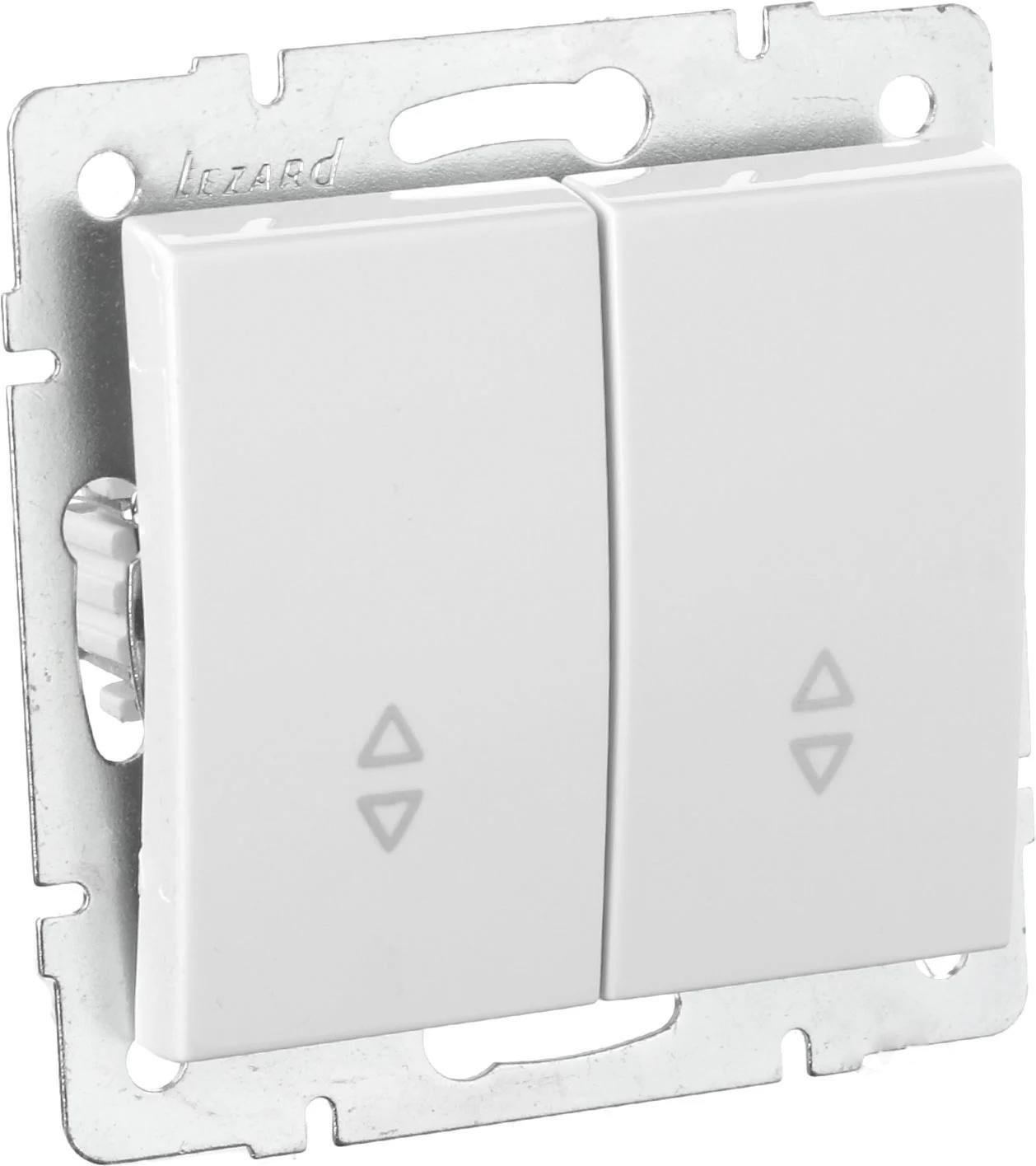 Выключатель проходной двухклавишный Lezard Rain Белый (00000004879) - фото 2 Выключатель проходной двухклавишный Lezard Rain Белый (00000004879) - фото 2