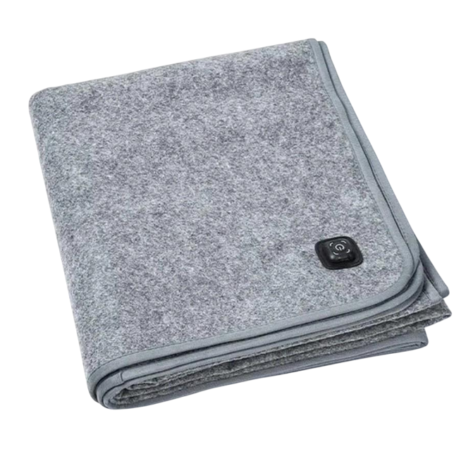 Електроковдра двохспальна з подвійним підігрівом від повербанку USB 160х80 см Сірий