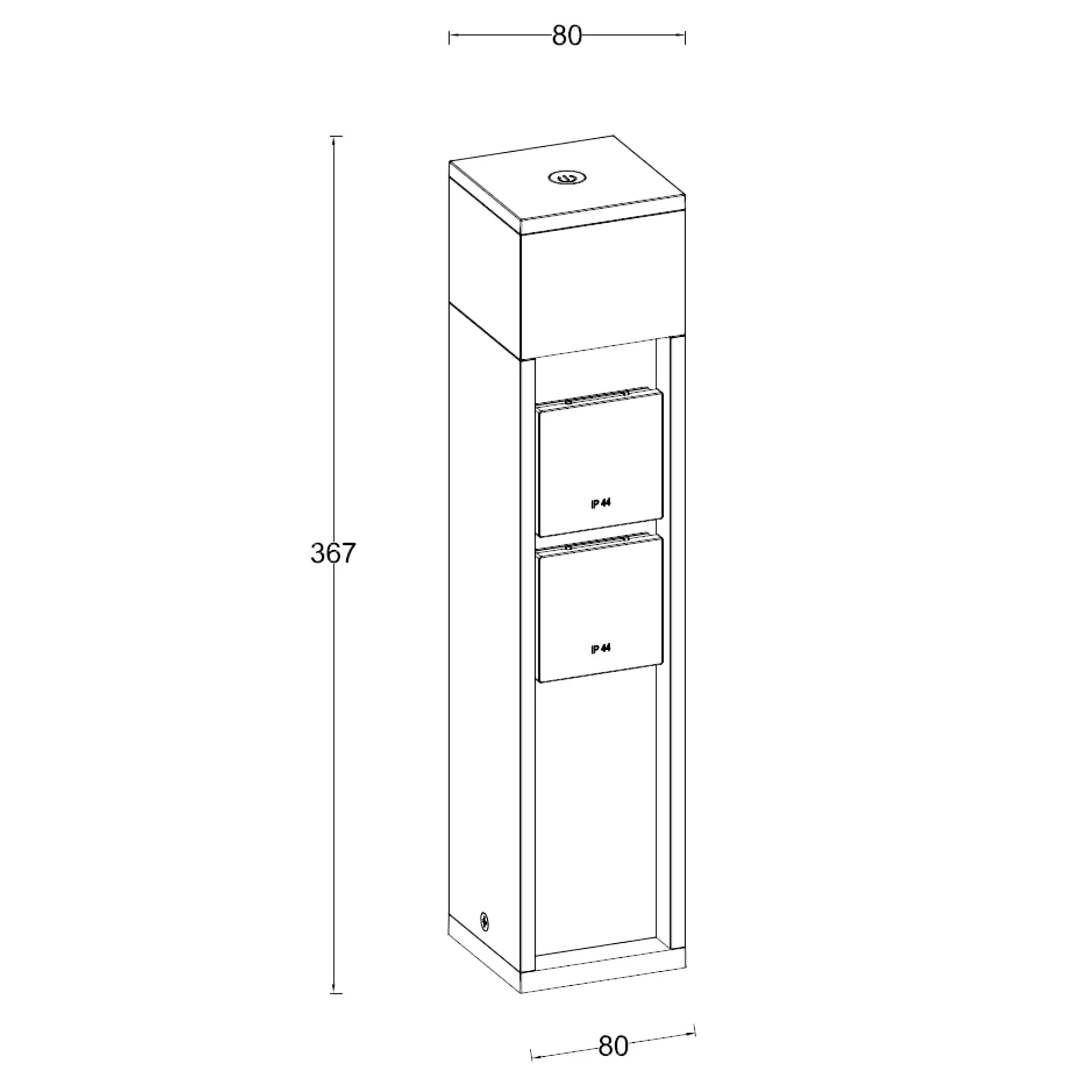 Светильник уличный Lutec MAINS 7202201012 Architectural столбик низкий с двумя розетками (14223579) - фото 3