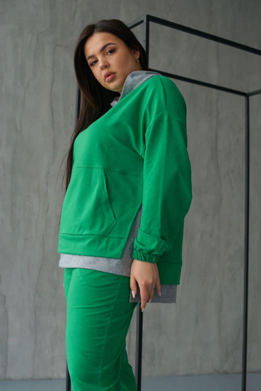 Костюм женский спортивный Имитация L Зеленый (14-5224 1) - фото 5