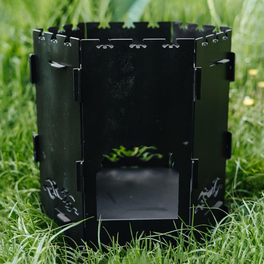 Печь разборная шестиугольная с решеткой для гриля 30х50 см Черный