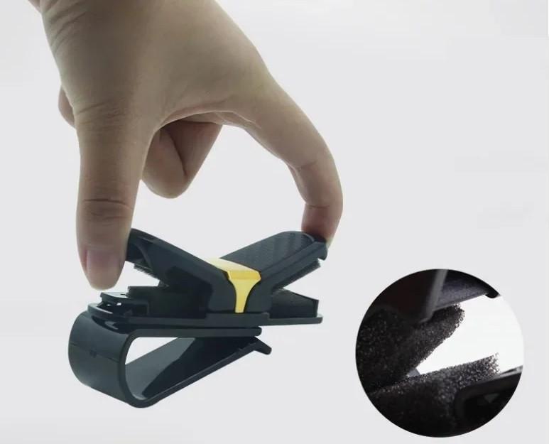 Тримач для окулярів подвійний 2 затискачі Carbon/Gold (4131) - фото 2 Тримач для окулярів подвійний 2 затискачі Carbon/Gold (4131) - фото 2