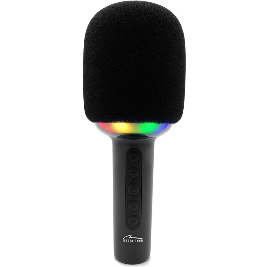 Мікрофон-портативна колонка бездротова Media-Tech Karaoke IDOL Wireless Bluetooth R GB Black (MT399)