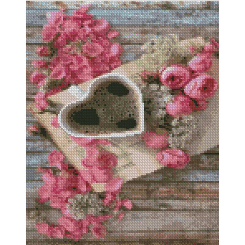 Алмазная мозаика Strateg Премиум Кофе с любовью 30х40 см (Str-KB064)