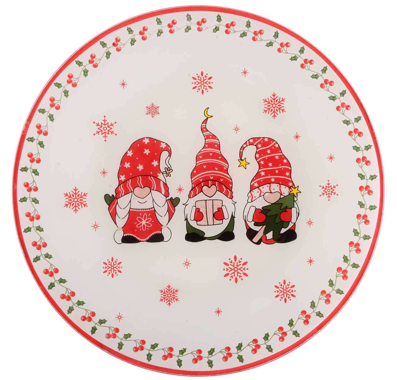 Блюдо VIVA NY GNOMES круглое стеклянное 26 см (S30105-1)