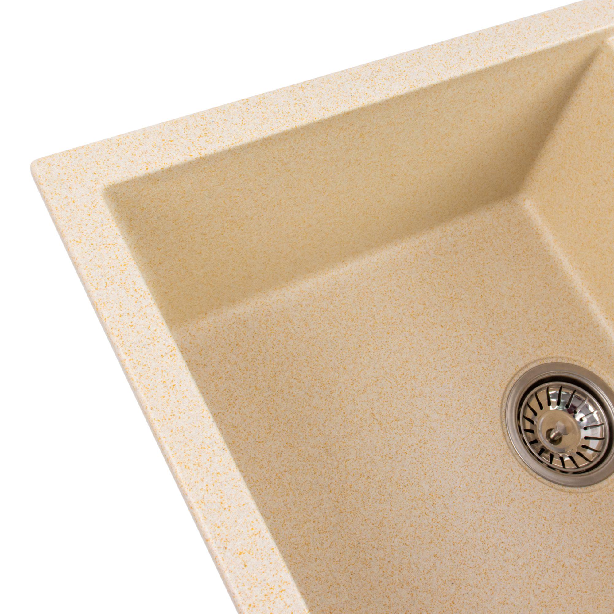 Мойка для кухни гранитная Platinum 7950 Selena матовая Песок - фото 4 Мойка для кухни гранитная Platinum 7950 Selena матовая Песок - фото 4