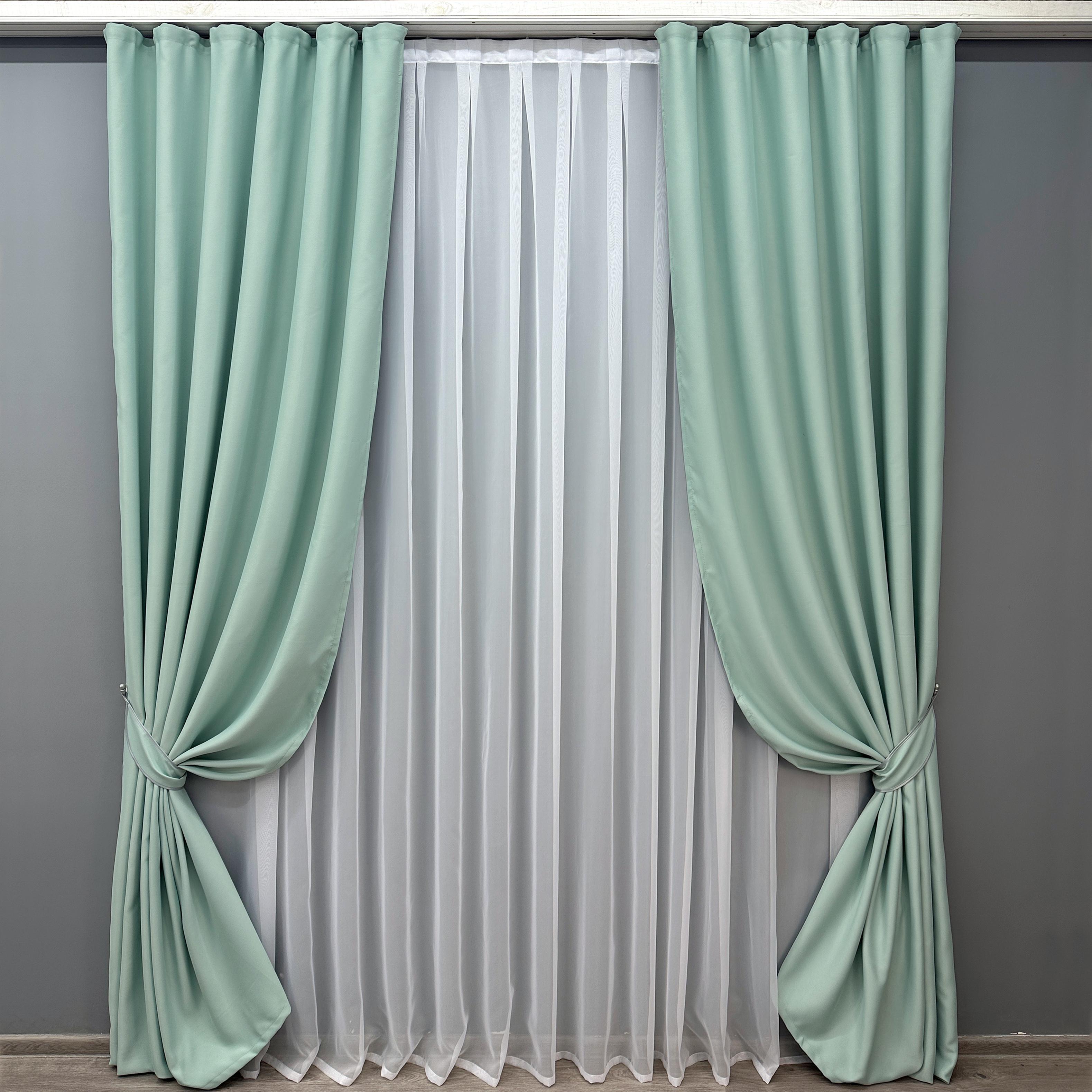 Комплект штор VR-Textil Bruno № 958ш 100х270 см 2 шт. Фисташковый (31-349)