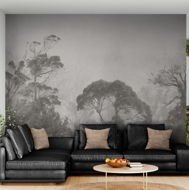 Фотообои бесшовные Черно-белый лес (S2053)