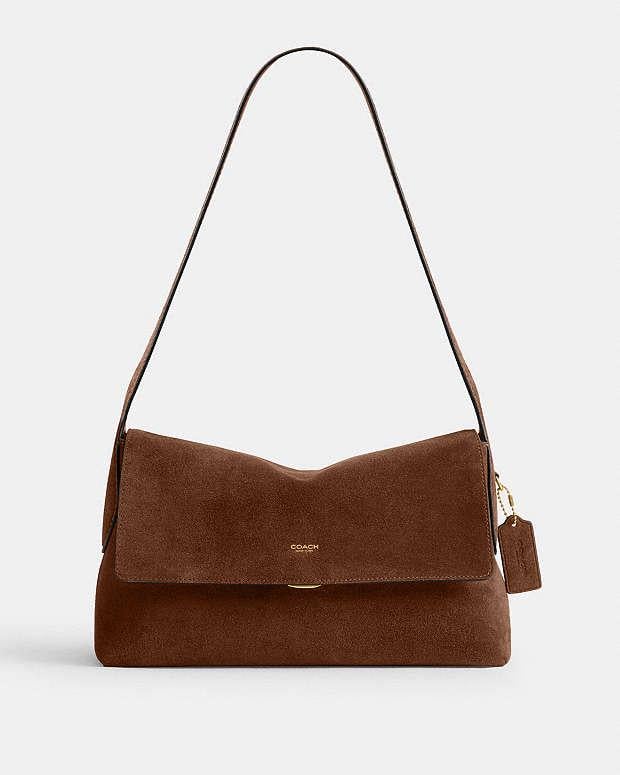 Сумка жіноча Coach Chelsea Shoulder Bag 30 замшева Коричневий (37225172)