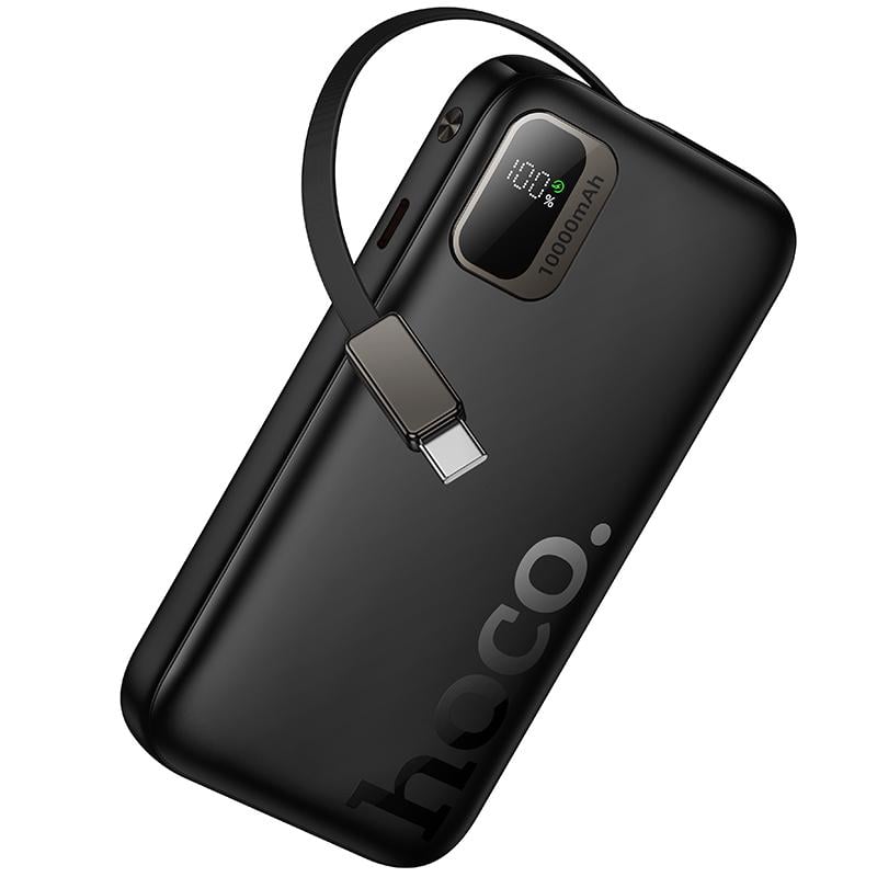 Акумулятор зовнішній Hoco Q51 Key PD20W power bank with telescopic cable 10000 mAh Black (6942007671514)