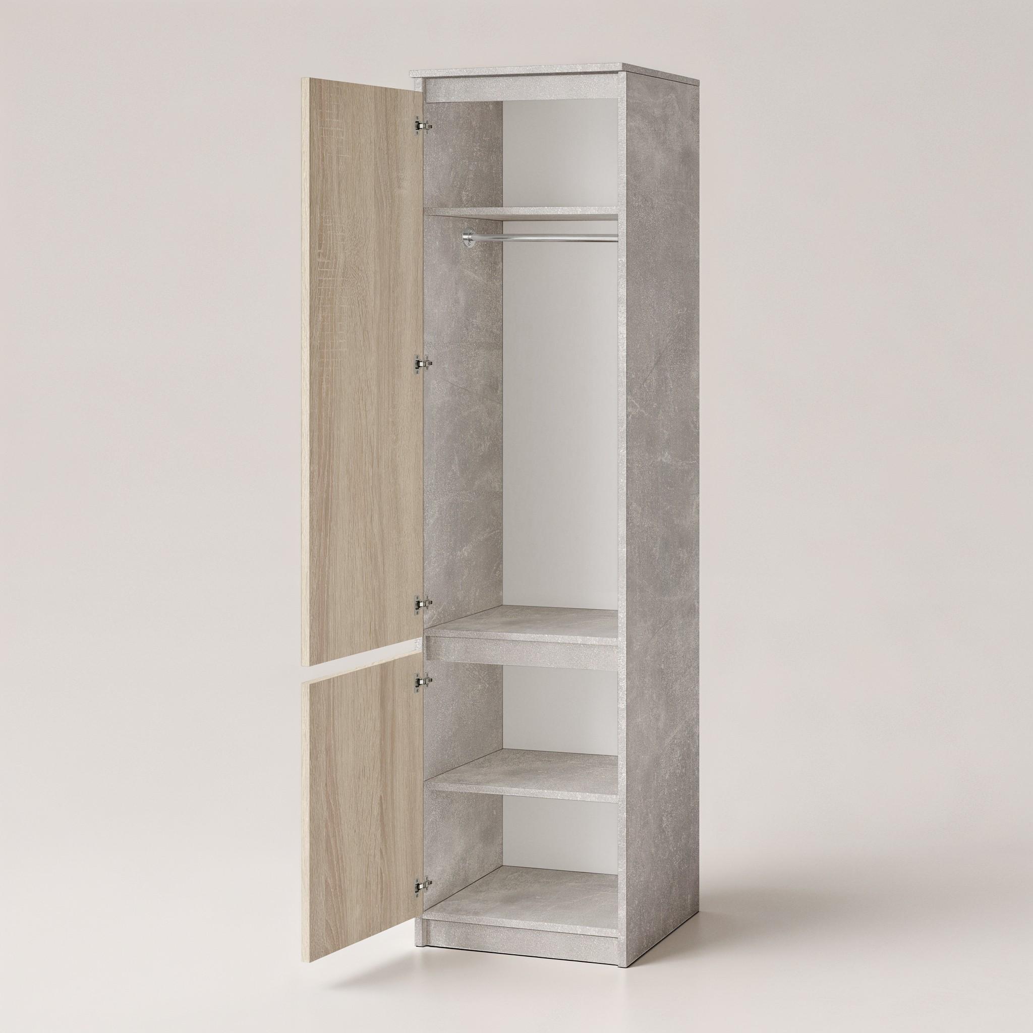Шкаф-пенал со штангой T-218 500х498х2117 мм Бетон/Дуб Сонома - фото 2