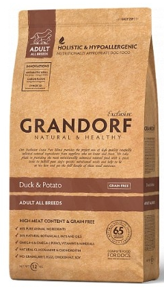 Корм сухой Grandorf Duck & Potato All Breeds с уткой для взрослых собак всех пород 3 кг
