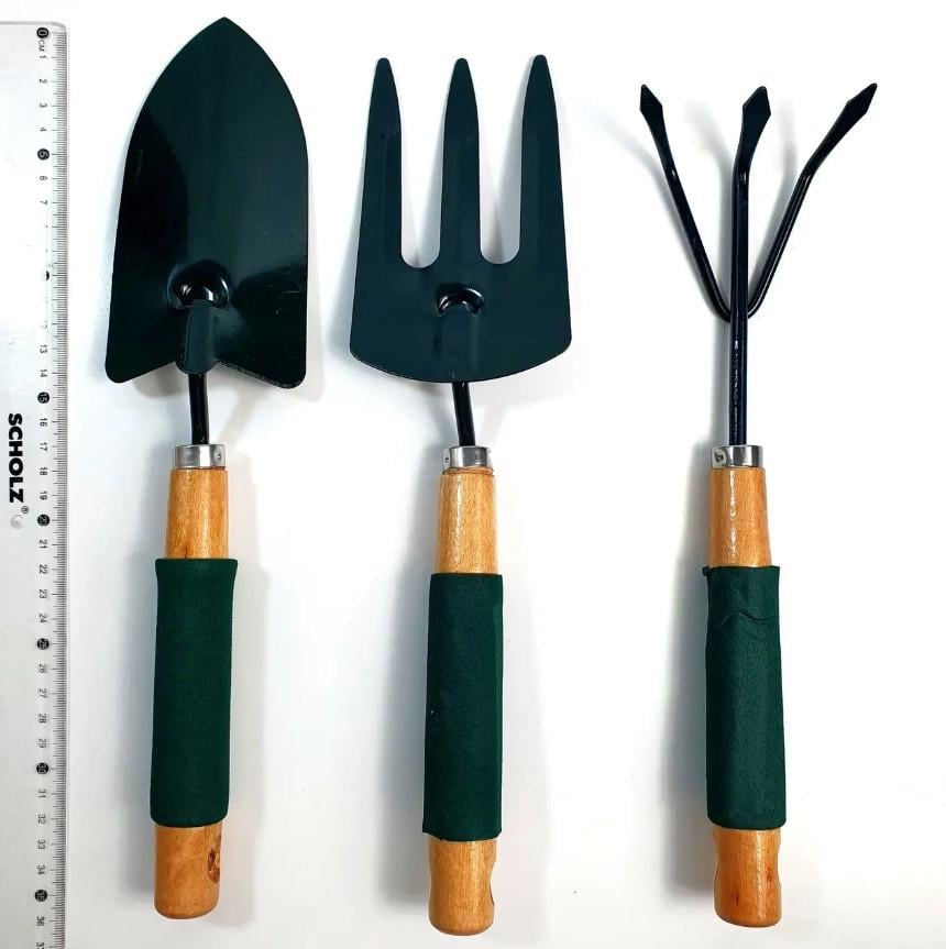 Набір ручних садових інструментів Garden Tools лопатка/розпушувач/вилка 3 пр. 35 см Дерево (25803264) - фото 2