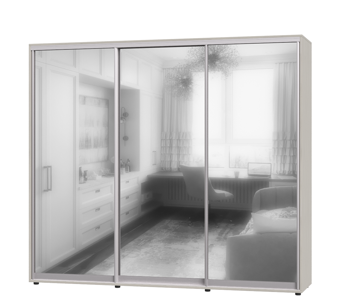 Шафа-купе тридверна Еверест ШК-04 240х60х220 см Шамоні світлий (07211)