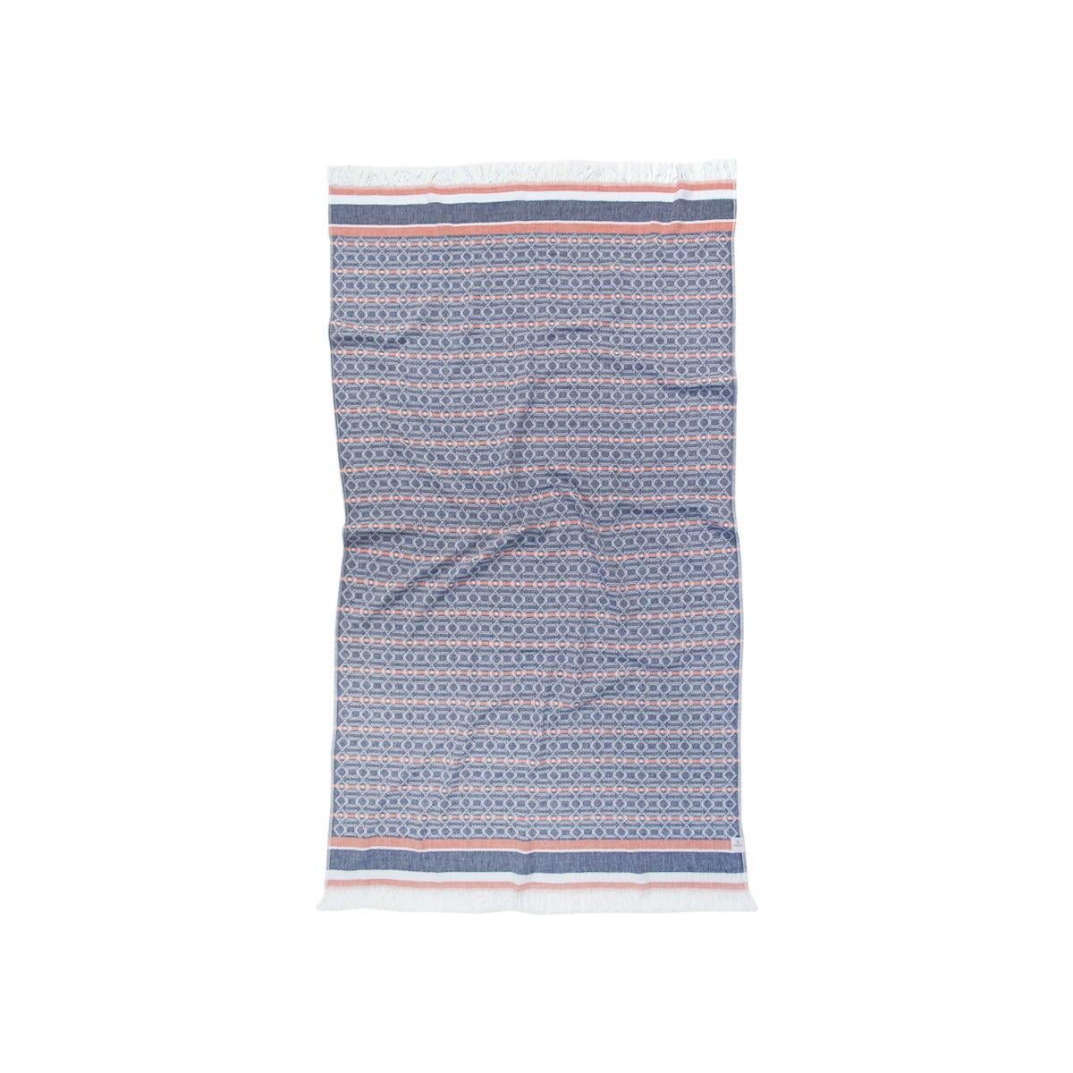 Полотенце Barine Pestemal Sailor 180 г/кв. м 90x160 см Oranj/Navy (15289307)