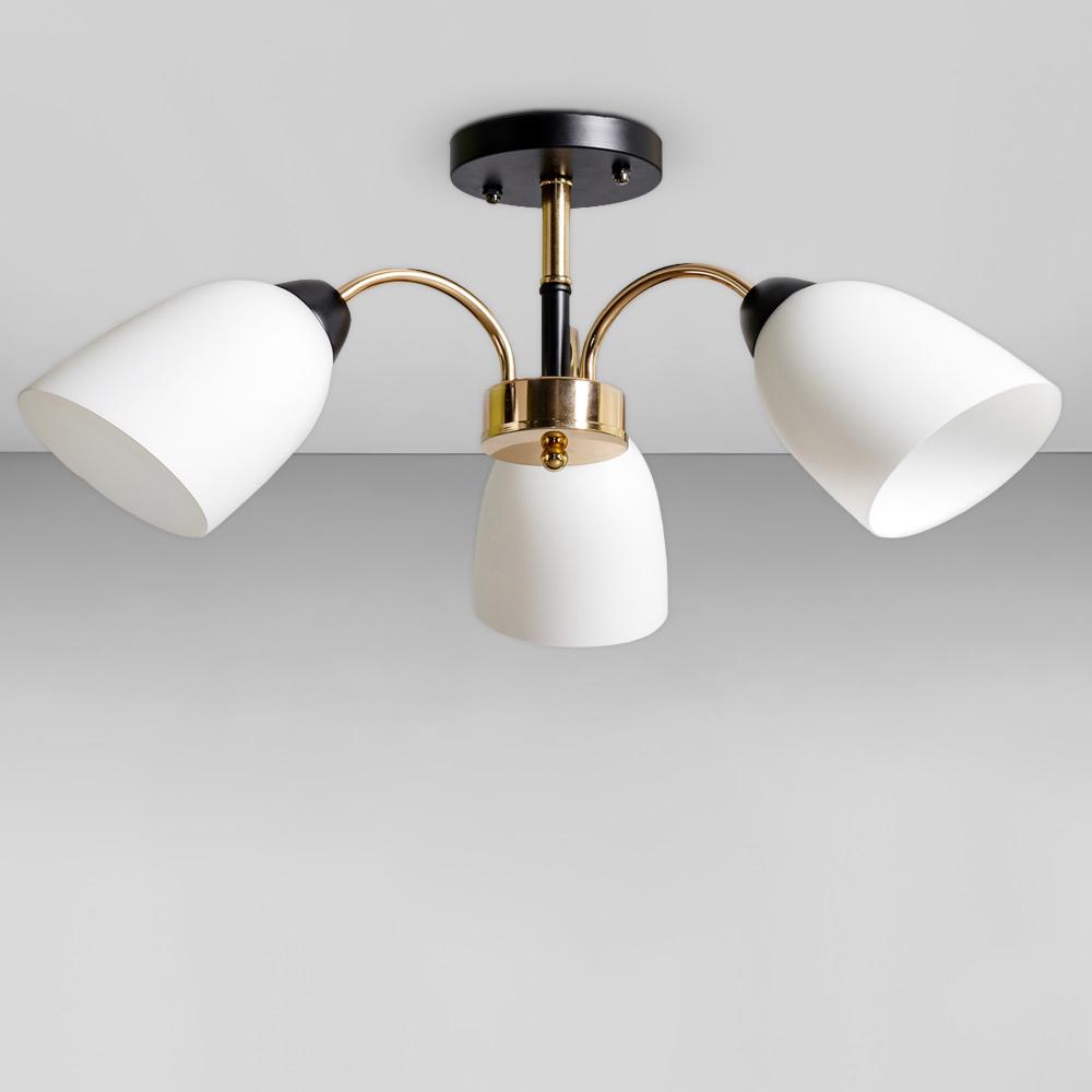 Люстра потолочная Light House SC-18699/3 FG/BK D 580х250 мм Черный/Золотой/Белый