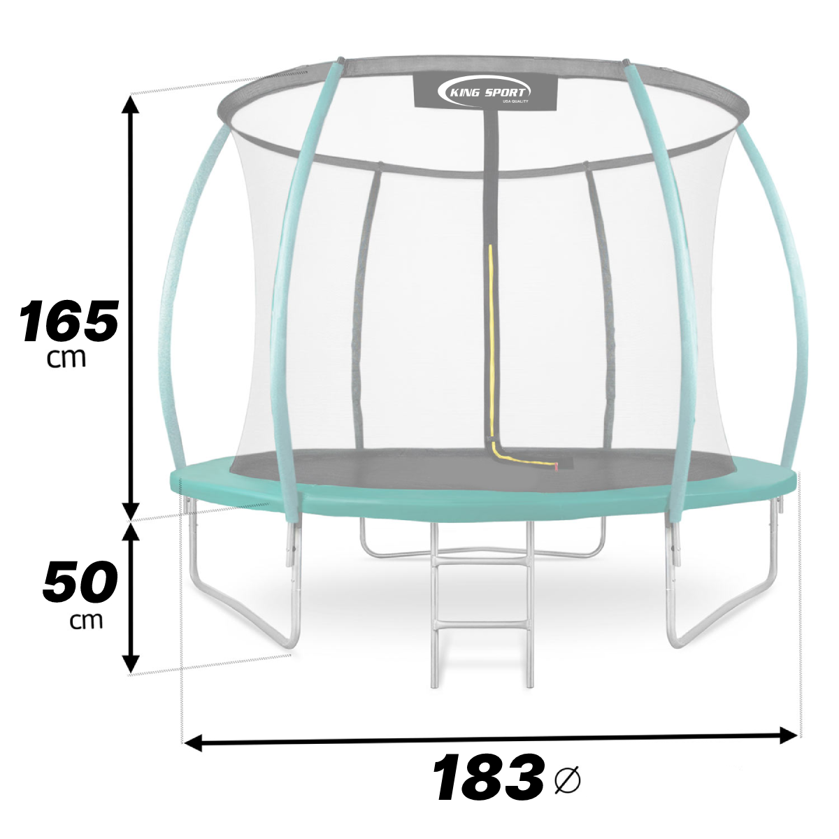 Батут King Sport PRO c внутренней сеткой и лестницей 183 см (7907035) - фото 4