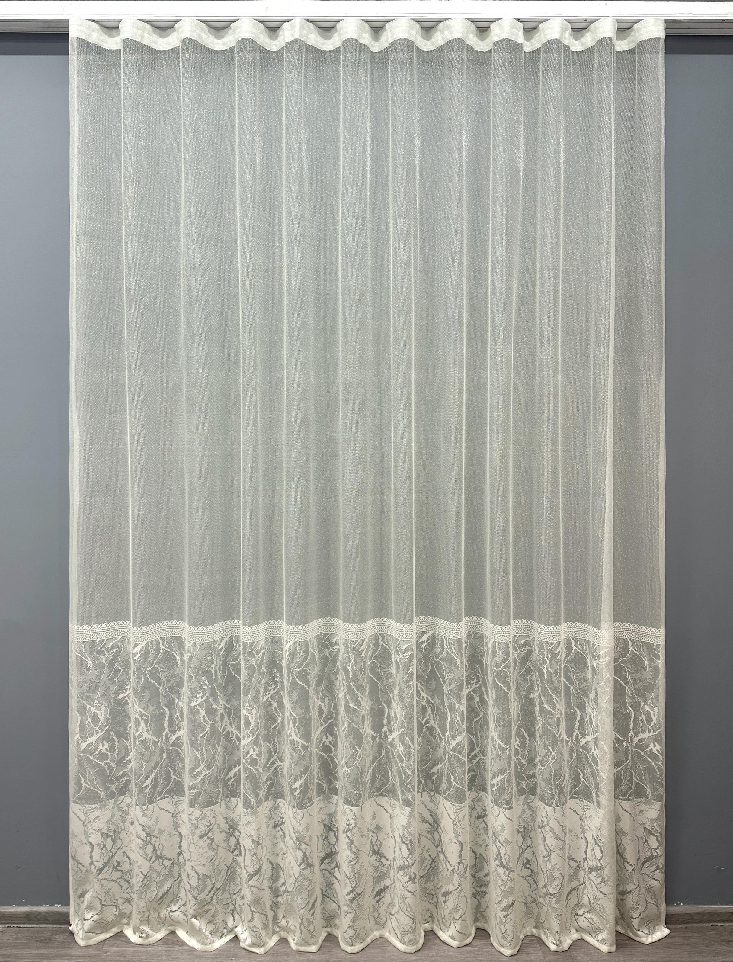 Тюль VR-Textil 1671т жакард 300х270 см Молочний (42-0688)
