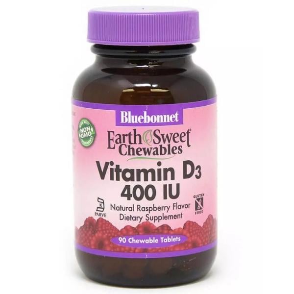 Вітамін D Bluebonnet Nutrition Earth Sweet Chewables Vitamin D3 400 IU 90 жув. табл. Raspberry (000021571)