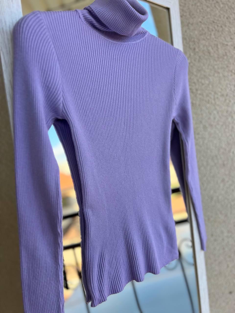 Светр жіночий A-N 920 водолазка гольф рубчик високий комір OS Бузковий (2936) - фото 6 Светр жіночий A-N 920 водолазка гольф рубчик високий комір OS Бузковий (2936) - фото 6