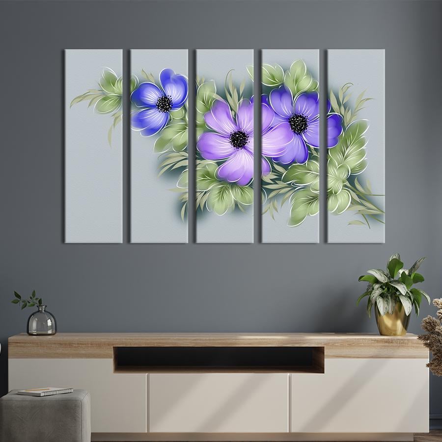 Картина на холсте Ветка с красивыми цветами 132x80 см (867-51)