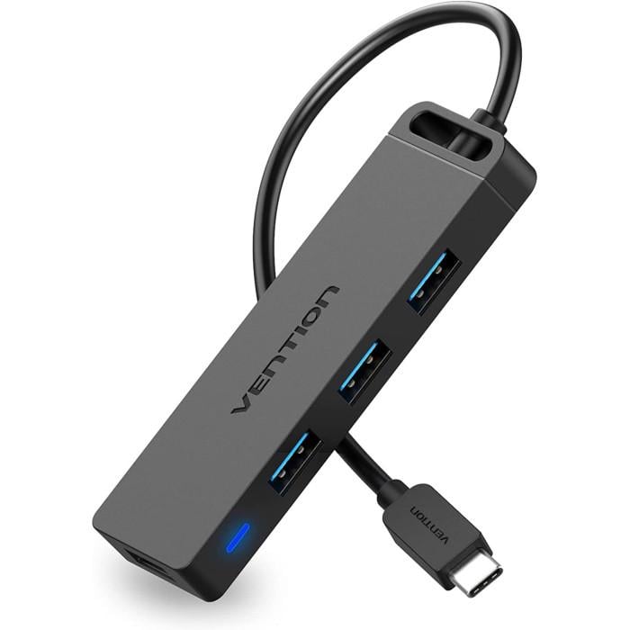 USB-хаб Vention TGKBB USB Type-C 4 порти USB 3.0 до 5 Гбіт/с Black (35575491)