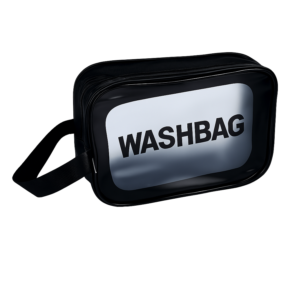 Косметичка дорожня Stenson Wasbdag R91535-XS 20х12х7 см Прозорий/Чорний (R91536)